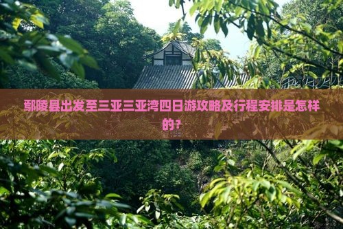 鄢陵县出发至三亚三亚湾四日游攻略及行程安排是怎样的？
