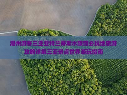 潮州游客三亚亚特兰蒂斯水族馆必玩地旅游攻略详解三亚景点世界游玩指南