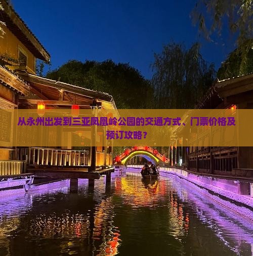 从永州出发到三亚凤凰岭公园的交通方式、门票价格及预订攻略？
