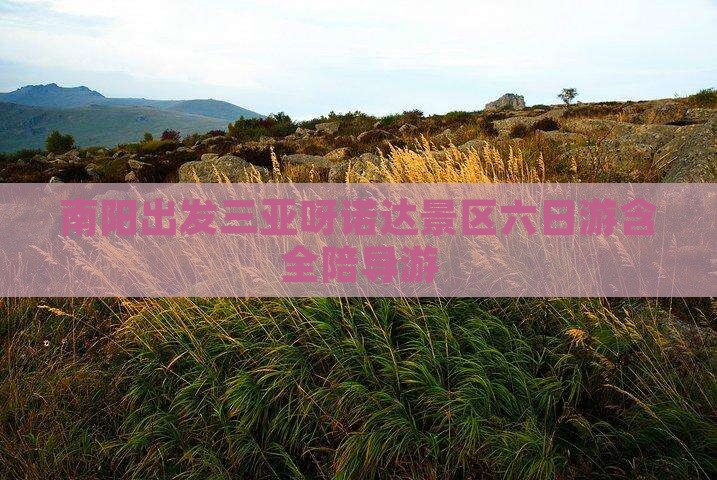 南阳出发三亚呀诺达景区六日游含全陪导游 南阳出发三亚呀诺达景区六日游含全陪导游