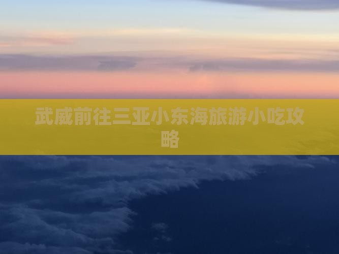 武威前往三亚小东海旅游小吃攻略