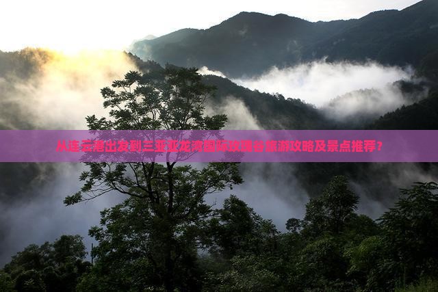 从连云港出发到三亚亚龙湾国际玫瑰谷旅游攻略及景点推荐？