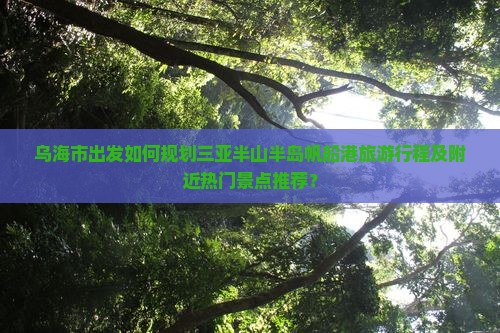 乌海市出发如何规划三亚半山半岛帆船港旅游行程及附近热门景点推荐？