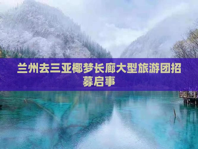 兰州去三亚椰梦长廊大型旅游团招募启事