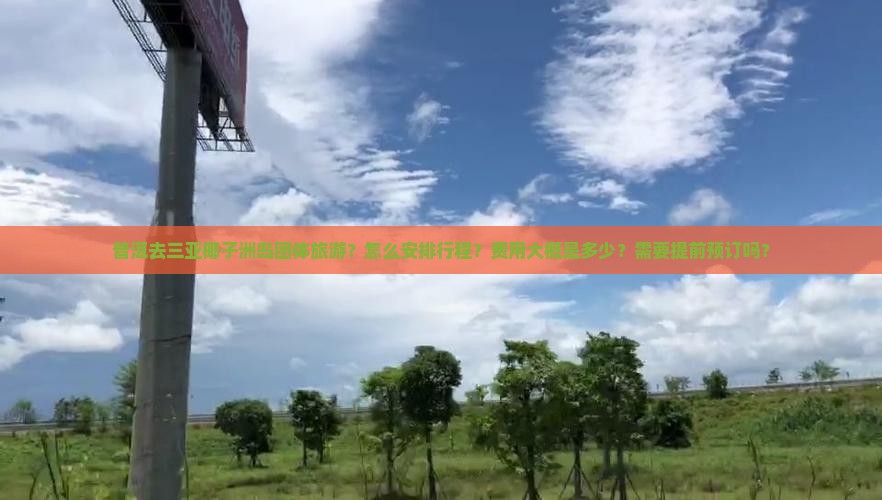 普洱去三亚椰子洲岛团体旅游？怎么安排行程？费用大概是多少？需要提前预订吗？