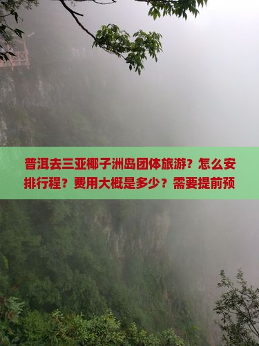 普洱去三亚椰子洲岛团体旅游？怎么安排行程？费用大概是多少？需要提前预订吗？