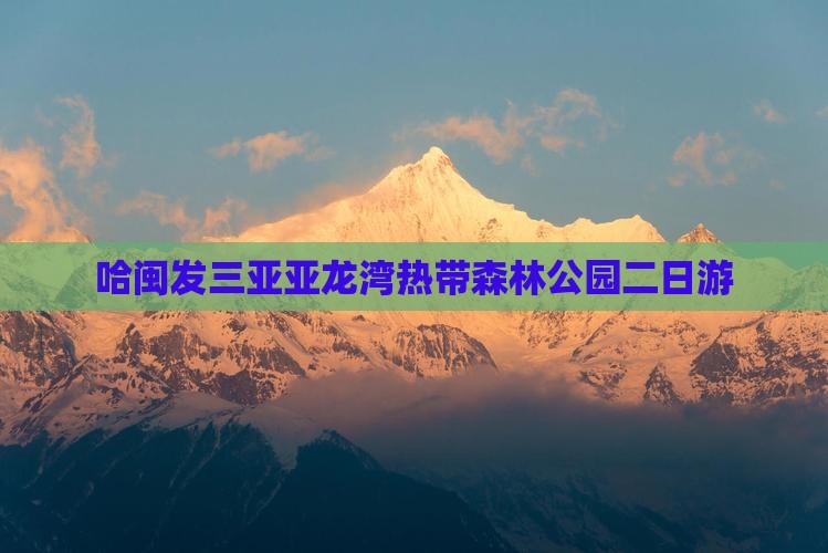 哈闽发三亚亚龙湾热带森林公园二日游