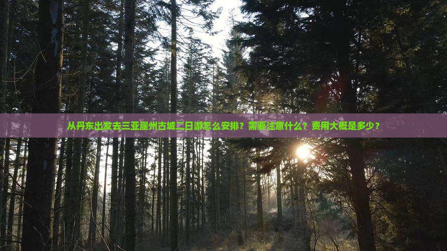 从丹东出发去三亚崖州古城二日游怎么安排？需要注意什么？费用大概是多少？