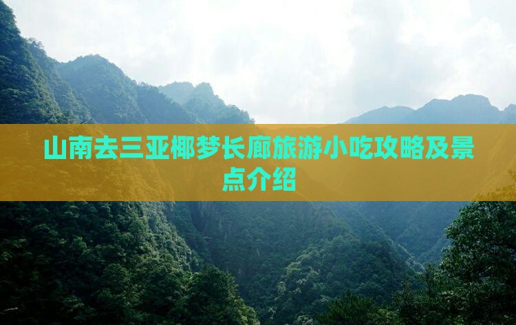 山南去三亚椰梦长廊旅游小吃攻略及景点介绍