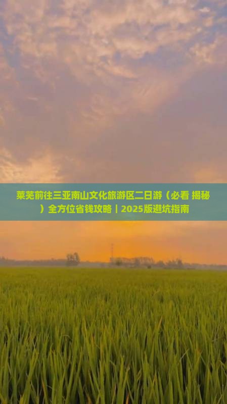 莱芜前往三亚南山文化旅游区二日游