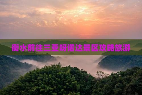 衡水前往三亚呀诺达景区自由行