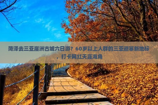 菏泽去三亚崖洲古城六日游？60岁以上人群的三亚避寒新地标，打卡网红天涯海角