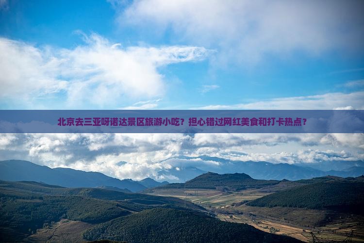 北京去三亚呀诺达景区旅游小吃？担心错过网红美食和打卡热点？