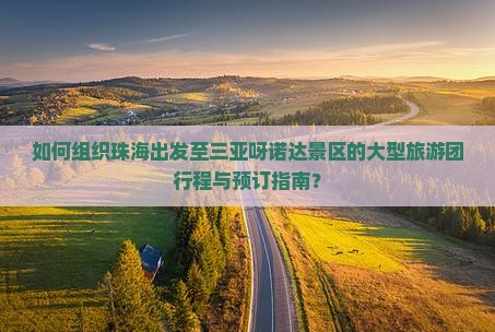 如何组织珠海出发至三亚呀诺达景区的大型旅游团行程与预订指南？