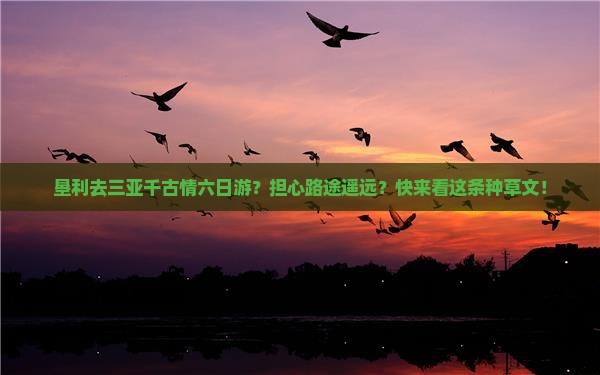 垦利去三亚千古情六日游？担心路途遥远？快来看这条种草文！