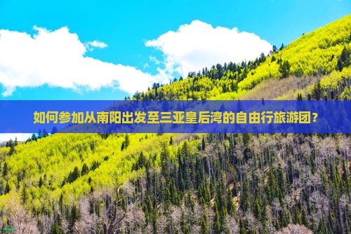 如何参加从南阳出发至三亚皇后湾的自由行旅游团？