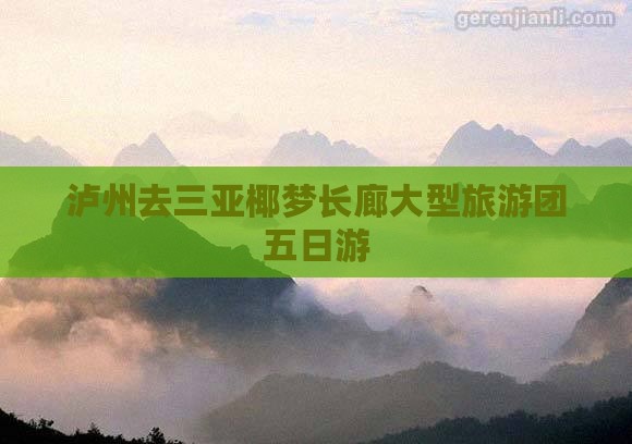 泸州去三亚椰梦长廊大型旅游团五日游