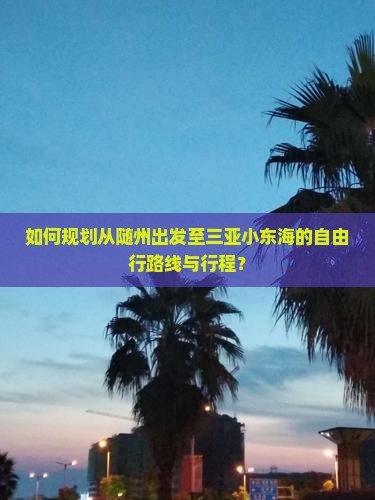 如何规划从随州出发至三亚小东海的自由行路线与行程？