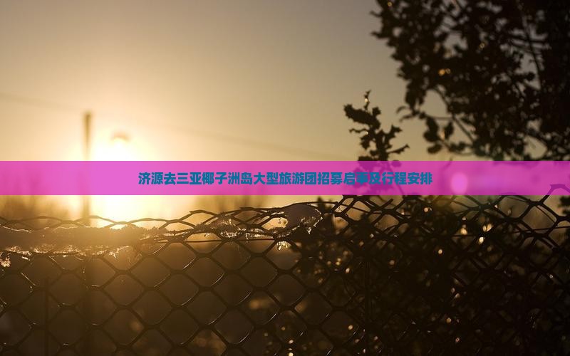 济源去三亚椰子洲岛大型旅游团招募启事及行程安排