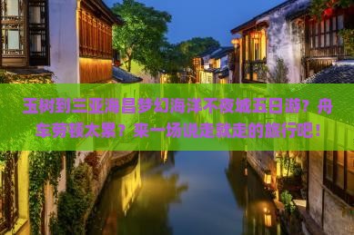 玉树到三亚海昌梦幻海洋不夜城五日游？舟车劳顿太累？来一场说走就走的旅行吧！