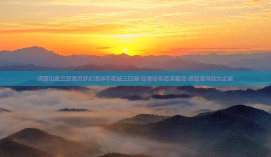 鸡西出发三亚海昌梦幻海洋不夜城三日游·探索热带海滨奇观·感受海洋魅力之旅