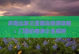 庆阳出发三亚西岛旅游攻略：门票价格多少全解析