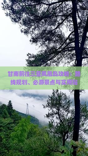 甘南前往三亚凤凰岛攻略：路线规划、必游景点与实用贴士