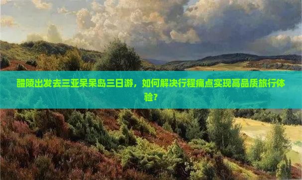 醴陵出发去三亚呆呆岛三日游，如何解决行程痛点实现高品质旅行体验？