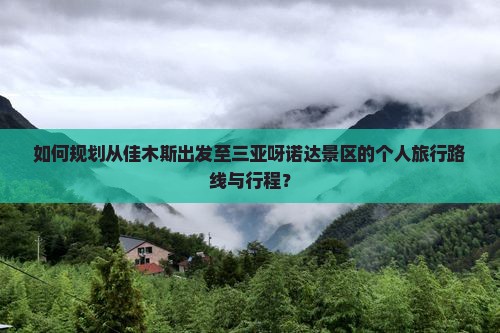 如何规划从佳木斯出发至三亚呀诺达景区的个人旅行路线与行程？