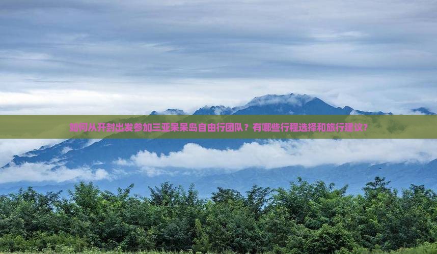 如何从开封出发参加三亚呆呆岛自由行团队？有哪些行程选择和旅行建议？