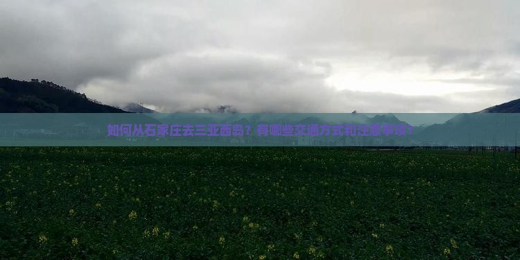 如何从石家庄去三亚西岛？有哪些交通方式和注意事项？