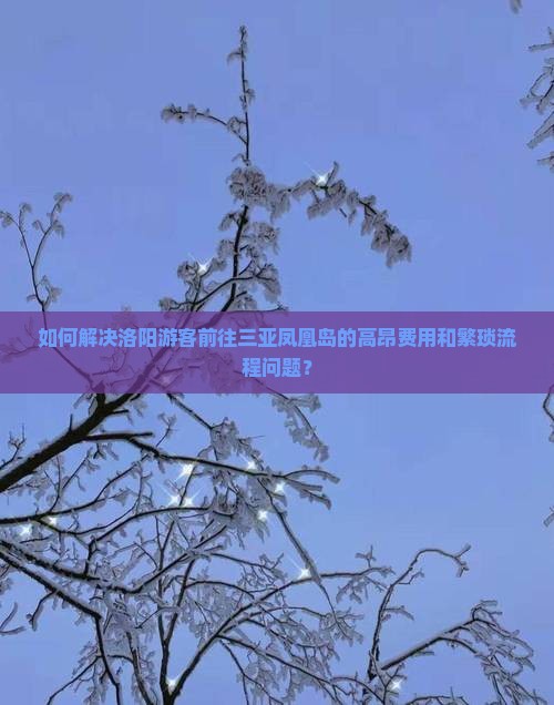 如何解决洛阳游客前往三亚凤凰岛的高昂费用和繁琐流程问题？