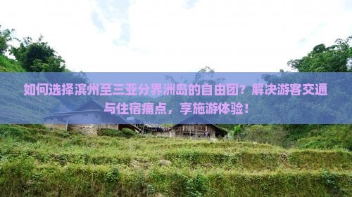 如何选择滨州至三亚分界洲岛的自由团？解决游客交通与住宿痛点，享施游体验！