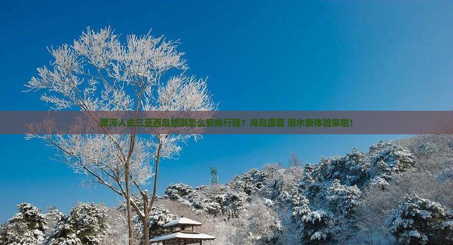 漯河人去三亚西岛旅游怎么安排行程？海岛露营+潜水新体验来啦！