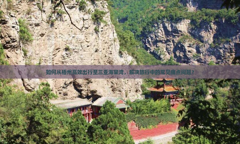 如何从梧州高效出行至三亚海棠湾，解决旅行中的常见痛点问题？
