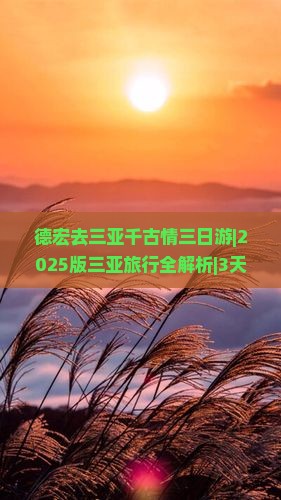 德宏去三亚千古情三日游