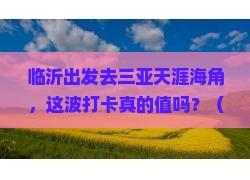 临沂前往三亚天涯海角旅游打卡点
