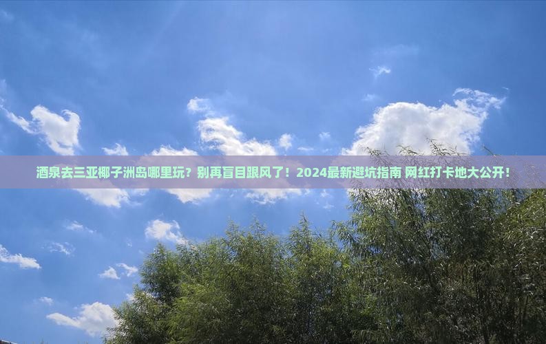 酒泉去三亚椰子洲岛哪里玩