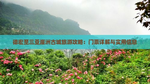 德宏至三亚崖洲古城旅游攻略：门票详解与实用信息