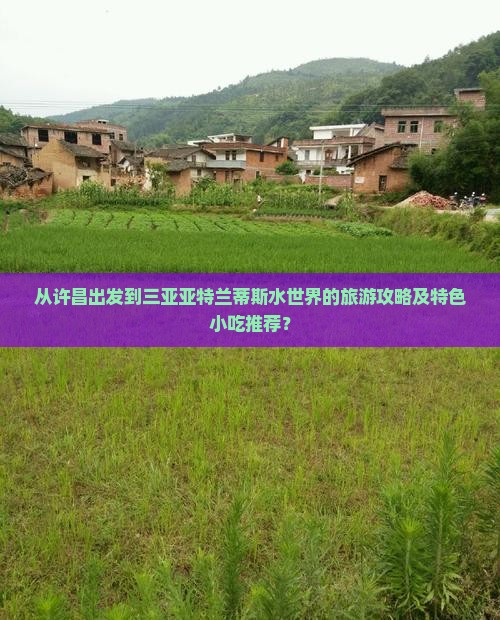 从许昌出发到三亚亚特兰蒂斯水世界的旅游攻略及特色小吃推荐？