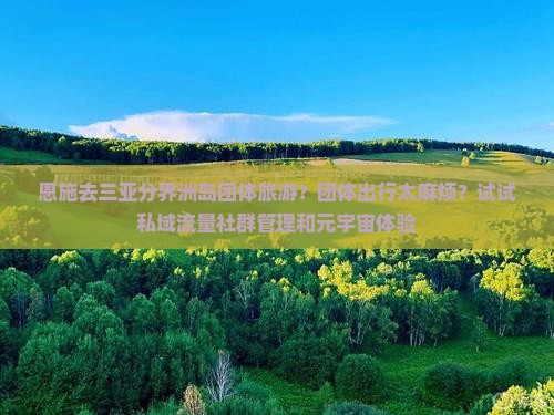 恩施去三亚分界洲岛团体旅游？团体出行太麻烦？试试私域流量社群管理和元宇宙体验