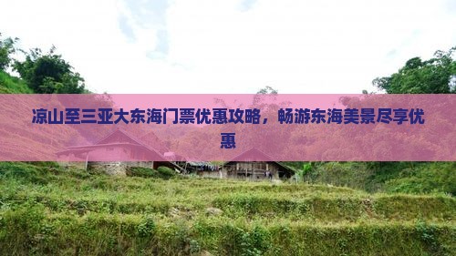 凉山至三亚大东海门票优惠攻略，畅游东海美景尽享优惠