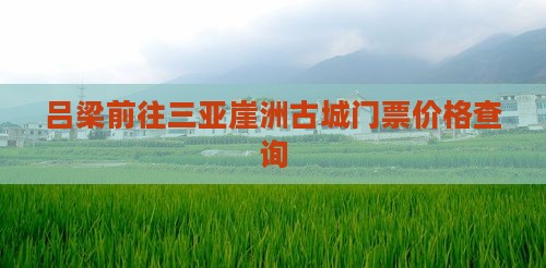 吕梁前往三亚崖洲古城门票价格查询