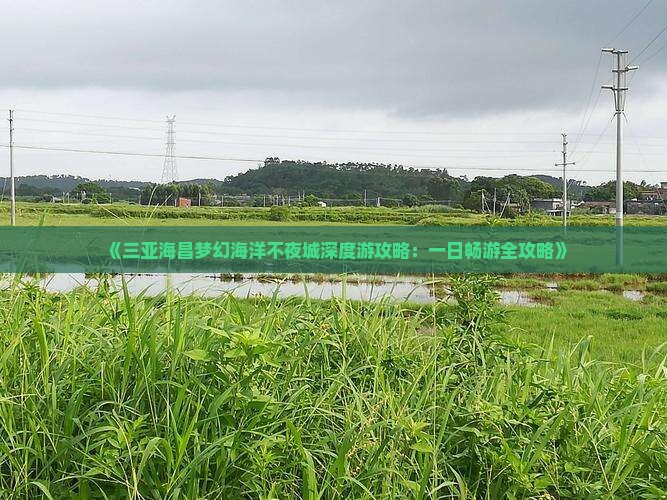 《三亚海昌梦幻海洋不夜城深度游攻略：一日畅游全攻略》