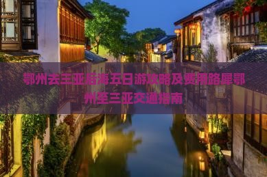 鄂州去三亚后海五日游攻略及费用路犀鄂州至三亚交通指南