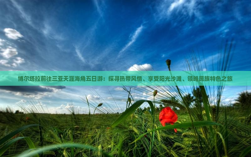 博尔塔拉前往三亚天涯海角五日游：探寻热带风情、享受阳光沙滩、领略民族特色之旅