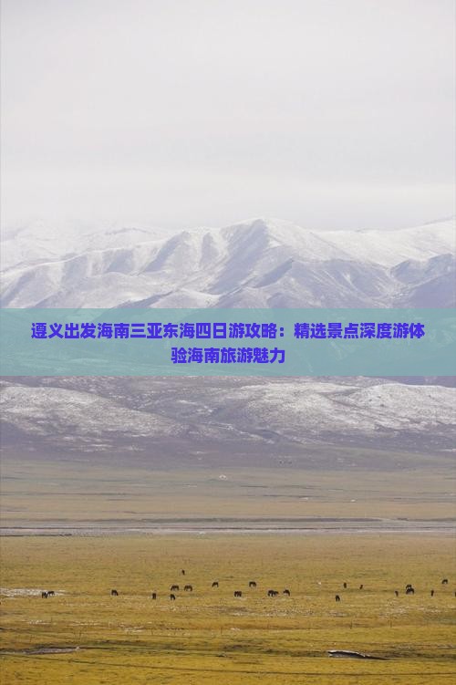 遵义出发海南三亚东海四日游攻略：精选景点深度游体验海南旅游魅力