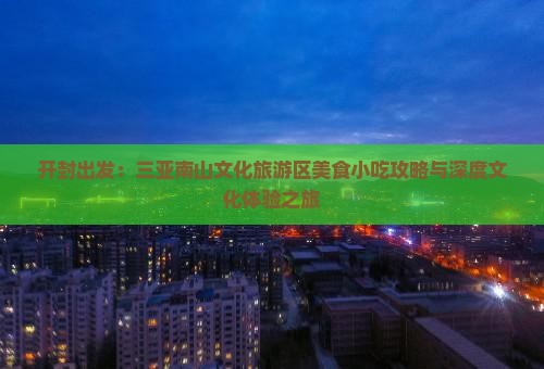 开封出发：三亚南山文化旅游区美食小吃攻略与深度文化体验之旅
