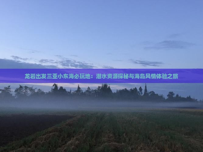 龙岩出发三亚小东海必玩地：潜水资源探秘与海岛风情体验之旅