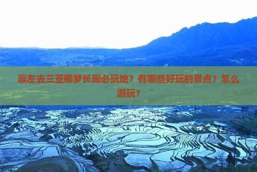 崇左去三亚椰梦长廊必玩地？有哪些好玩的景点？怎么游玩？